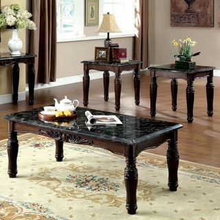 Marble Top Coffee Table Sets Durable Yet Beautiful Surface For Placing Drinks And Decorative Accents A Sophisticated Black Finish Wraps The Base Of The Coffee (View 4 of 10)