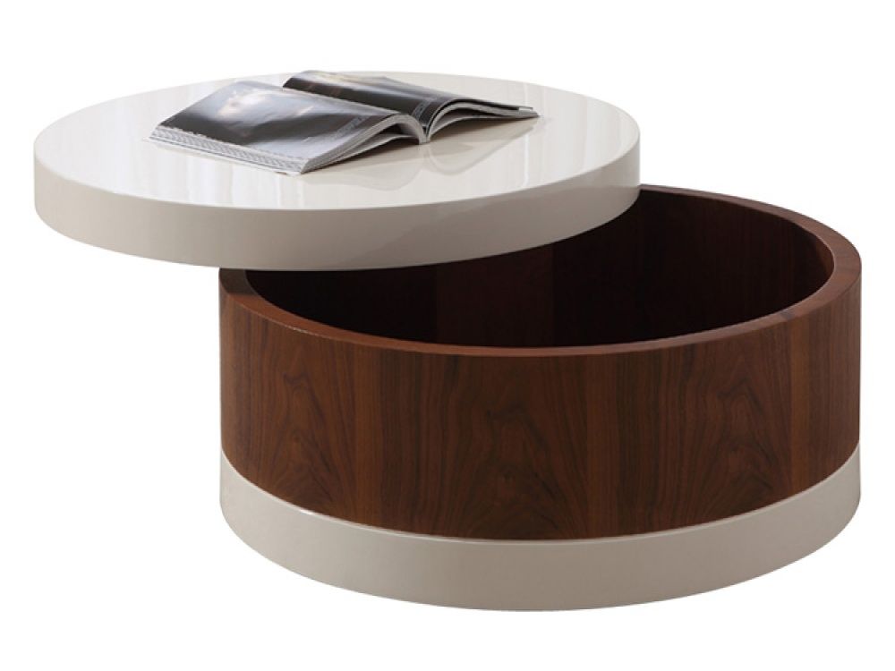 Metal And Round Wood Coffee Table Round Coffee Table Storage Living Room End Tables With Storage Furniture Design  (View 3 of 10)