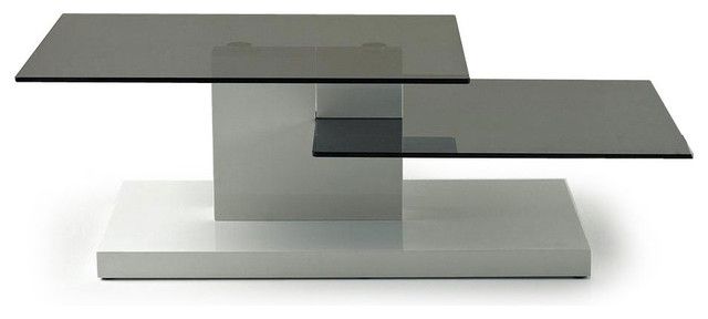 Modern Glass Top Coffee Contemporary High Gloss White Multi Level Glass Top Coffee Table Aki Each One Of Them Is Special (View 1 of 9)
