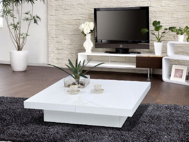 Modern White Coffee Table With Storage Decoration (View 1 of 10)