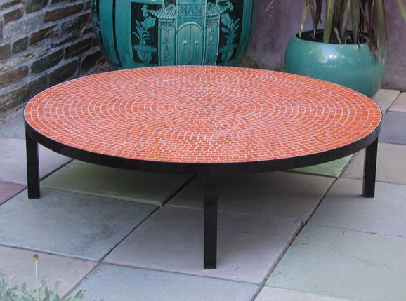 Plain Air Outdoor Furniture Large Red Black Coffee Tables Outdoor Round Coffee Table (View 7 of 10)