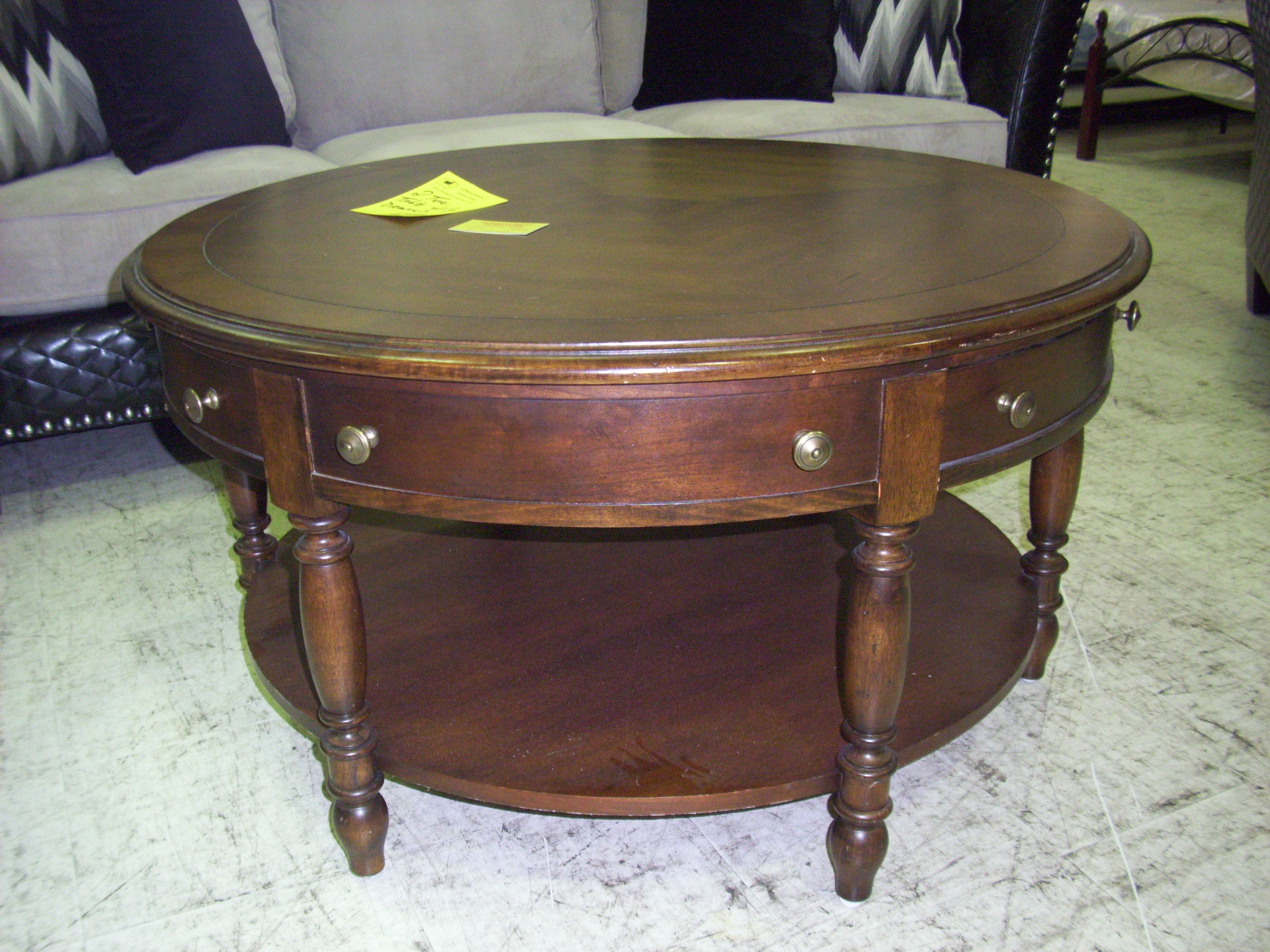 Round Coffee Table With Drawer Winsome Wood Concord Round Coffee Table With One Storage Shelf And Drawer Finish (View 8 of 10)