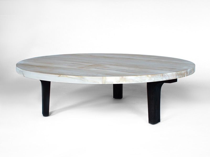 Round Low Coffee Table Minimalist Black White Wooden Lacquered Round Coffee Table Small Round Glass Coffee Tables (View 7 of 10)