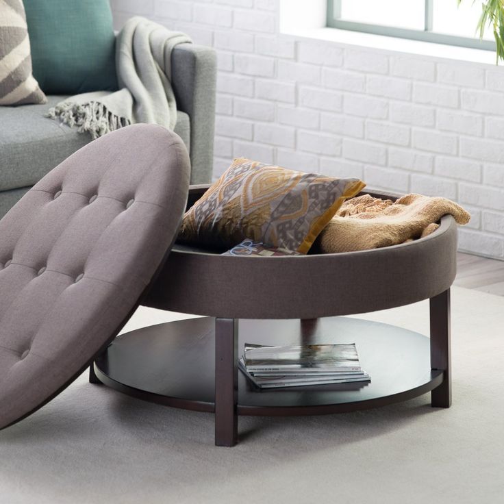 Round Tufted Storage Ottoman Coffee Table Furniture In A Small Space You Need Pieces That Maximize What Youve Got (View 6 of 10)