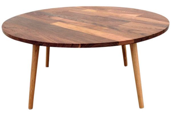 Round Walnut Coffee Table With Mixed Walnut Top Collection Black Walnut Coffee Table Modern Walnut Coffee Table (View 9 of 10)