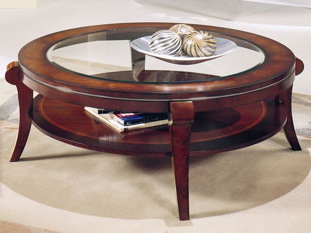Round Wood And Glass Coffee Table Round Coffee Tables With Glass Top Round Glass Gold Coffee Table (Photo 10 of 10)
