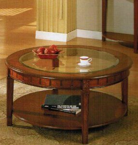 Small Glass Top Coffee Tables Carmel Round Drum Cocktail Table Retro Nathan Cherry Brown Finish Images (View 2 of 11)