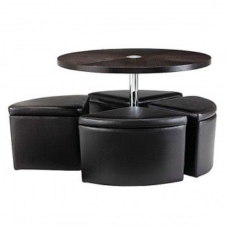 Small Round Ottoman Coffee Table Sedona Round Ottoman Coffee Table Set With 4 Ottoman Seats Along With Round Table Top Along With Chrome Leg (View 8 of 10)