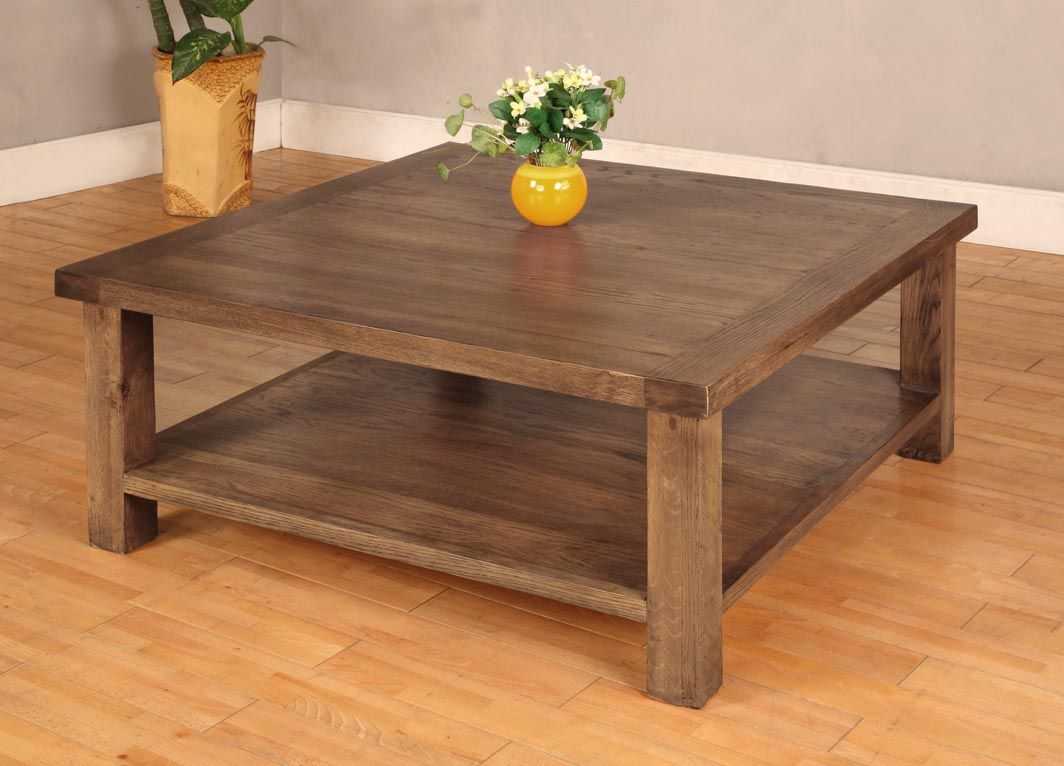 Square Rustic Coffee Table Solid Wood Home Rustic Kenny Design Coffee Table Large Square Solid Wood Coffee Table (View 9 of 10)