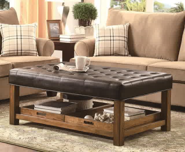 Storage Ottoman Modern Wood Coffee Table Reclaimed Metal Mid Century Round Natural Diy Padded Ottomans As Coffee Tables (View 8 of 10)