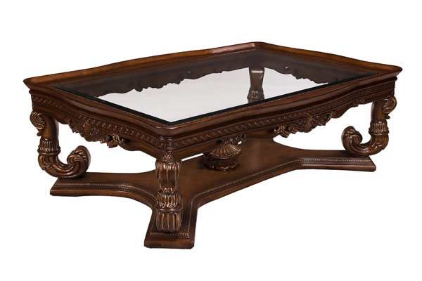 Traditional Glass Top Coffee Table Bt 089 Traditional Mahogany Coffee Table With Glass Top (View 3 of 10)