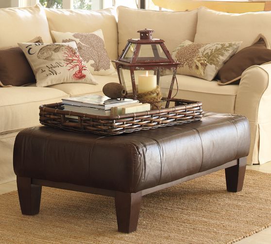 Upholstered Modern Wood Coffee Table Reclaimed Metal Mid Century Round Natural Diy Padded Large Ottoman Leather Ottoman Coffee Tables (Photo 10 of 10)