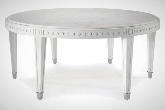 White Wood Round Coffee Table A Coffee Table Fit For Marie Antoinette Its Marble Table Top And Polished Nickel Accents Add An Element Of Opulence (View 7 of 10)