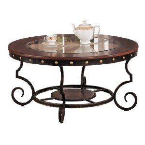 Wrought Iron Round Coffee Table Amazing Poundex Firebird Series Coffee Table Round Glass And Rod Iron Finish Furniture  (View 7 of 9)