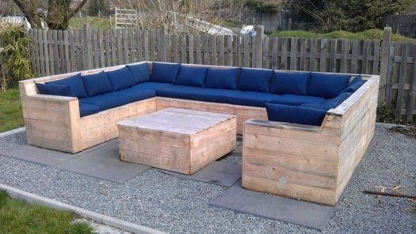 15 Diy Outdoor Pallet Sofa Ideas Diy And Crafts Properly In Diy Sectional Sofa Plans (View 20 of 20)