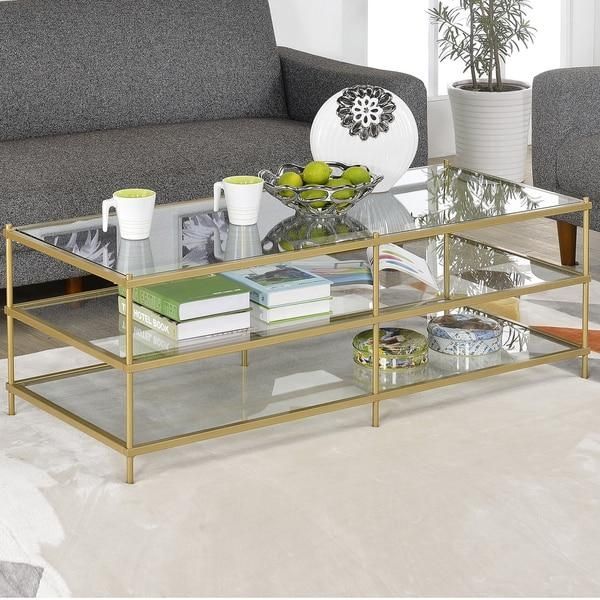 3 Layer Gold Glass Coffee Table Most Certainly Inside Glass Gold Coffee Tables (View 11 of 20)