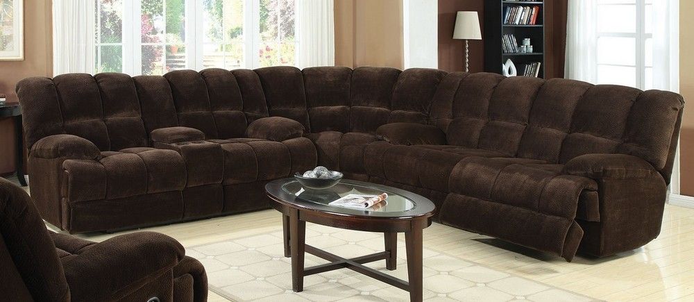 3 Pc Chocolate Champion Fabric Motion Sectional Sofa Acme Effectively With Champion Sectional Sofa (Photo 13 of 20)