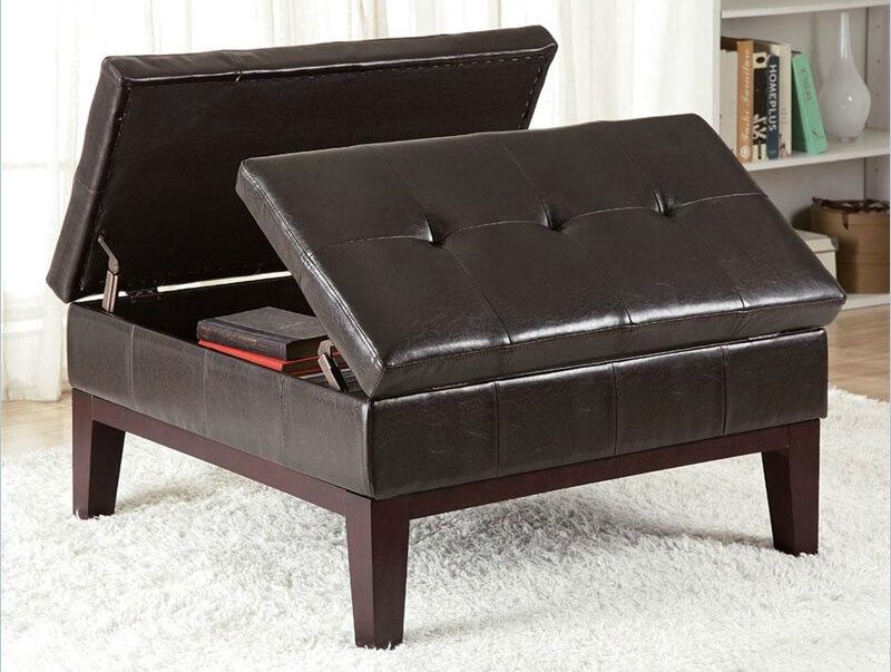 36 Top Brown Leather Ottoman Coffee Tables Effectively For Brown Leather Ottoman Coffee Tables (View 7 of 20)