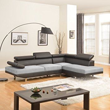 Amazon Modern Contemporary Designed Two Tone Microfiber And Nicely Intended For Two Tone Sofas (View 17 of 20)