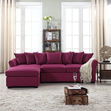 Amazon Modern Large Linen Fabric Sectional Sofa L Shape Properly With Regard To Extra Wide Sectional Sofas (View 16 of 20)