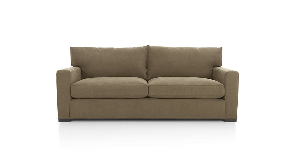 Axis Ii 2 Seater Brown Microfiber Sofa Crate And Barrel Perfectly In Two Seater Sofas (View 5 of 20)