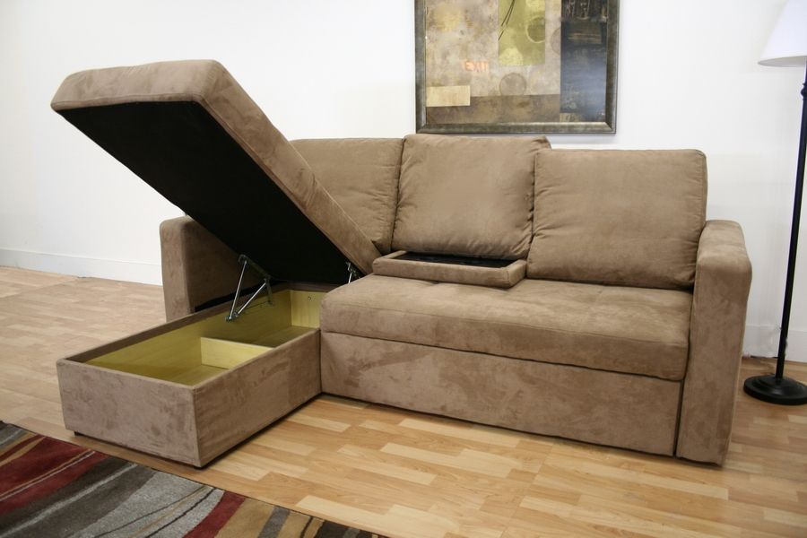 Baxton Studio Linden Microfiber Convertible Sectionalsofa Bed Very Well Intended For Convertible Sectional Sofas (Photo 11 of 20)