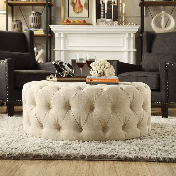 Best 10 Round Tufted Ottoman Ideas On Pinterest Blue Ottoman Perfectly With Regard To Round Upholstered Coffee Tables (View 18 of 20)