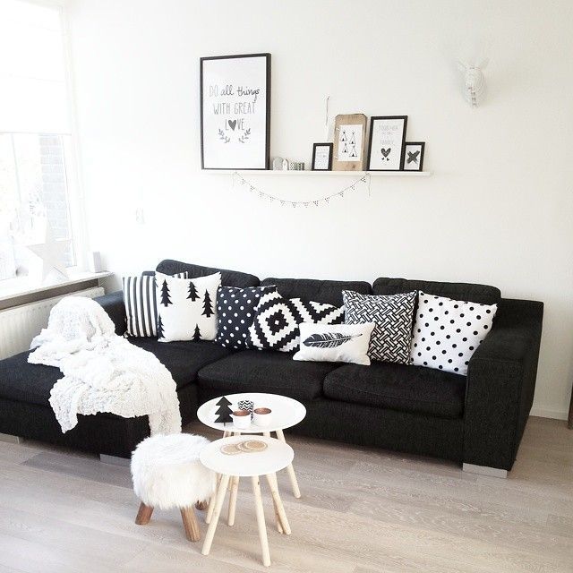 Best 20 Black Couch Decor Ideas On Pinterest Black Sofa Big Certainly Within White And Black Sofas (View 5 of 20)