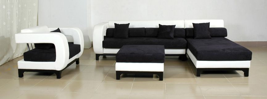 Black And White Italian Corner Leather Sofa S3net Sectional Perfectly With White And Black Sofas (View 7 of 20)