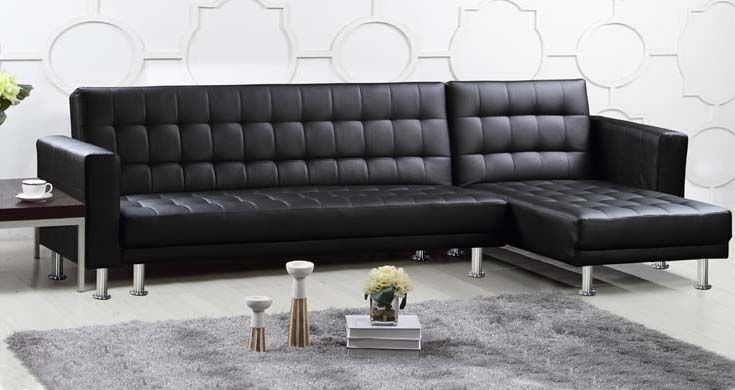 Black Leather Corner Sofa Bed Multifunction Clearly For Leather Corner Sofa Bed (View 2 of 20)