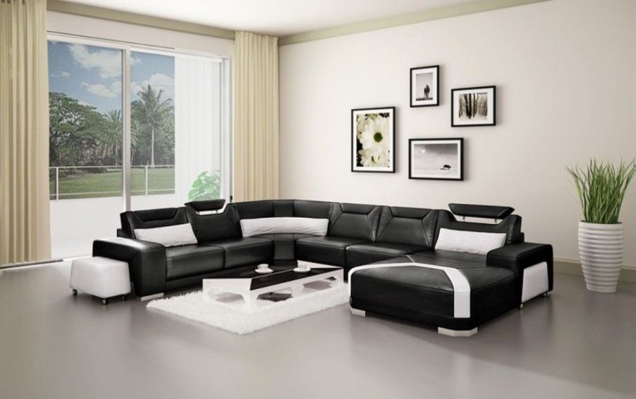 Black Leather Sofa Sets Inspiring Ideas For Living Room Hgnv Perfectly For White And Black Sofas (View 15 of 20)