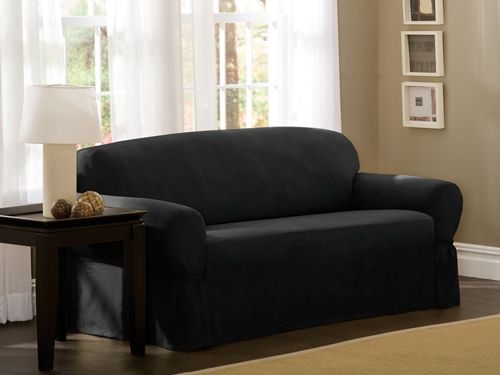 Black Sofa Slipcover Hereo Sofa Properly With Regard To Black Slipcovers For Sofas (View 11 of 20)