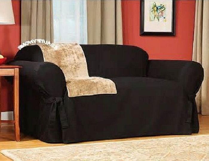 Black Sofa Slipcovers Ideas White Slipcovered Sofa Slipcovered Effectively With Black Slipcovers For Sofas (Photo 1 of 20)