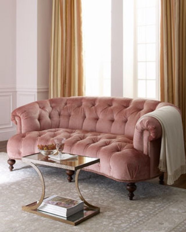 Blush Perfection Softromantic And Comfortable Couch Via The Old Clearly Pertaining To Cheap Tufted Sofas (View 1 of 20)