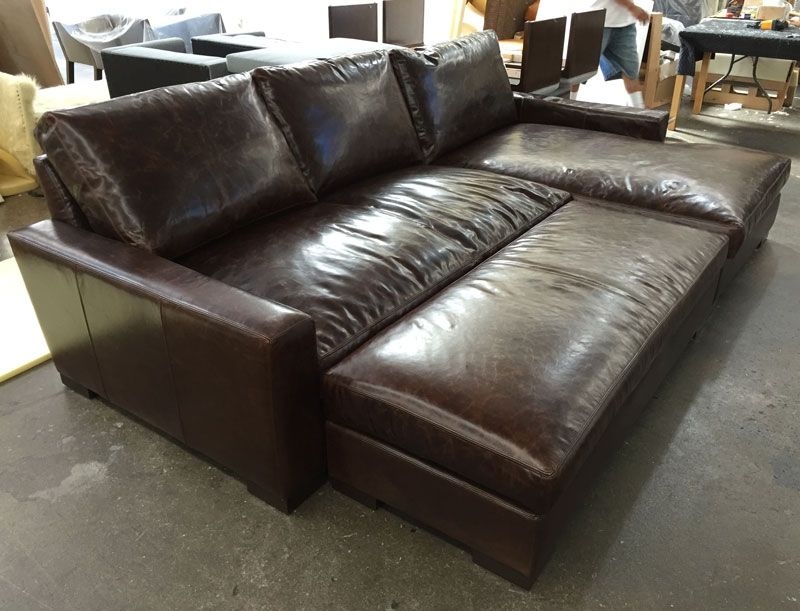 Braxton Leather Sofa Chaise Sectional In Brompton Cocoa Mocha Clearly With Braxton Sectional Sofa (View 4 of 20)
