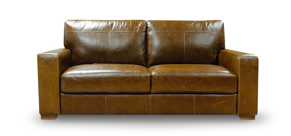 Broadway 3 3 Seater Antique Brown Semi Aniline Leather Nicely With Regard To Aniline Leather Sofas (Photo 1 of 20)