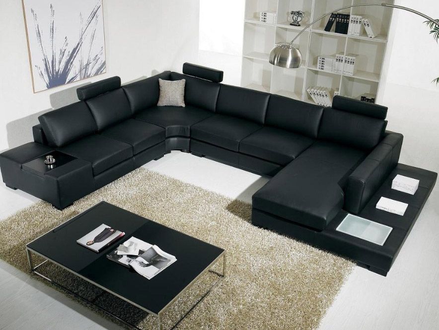 Cheap Leather Sectional Sofa With Left Side Chaise Eva Furniture Effectively Throughout Contemporary Black Leather Sectional Sofa Left Side Chaise (View 13 of 20)