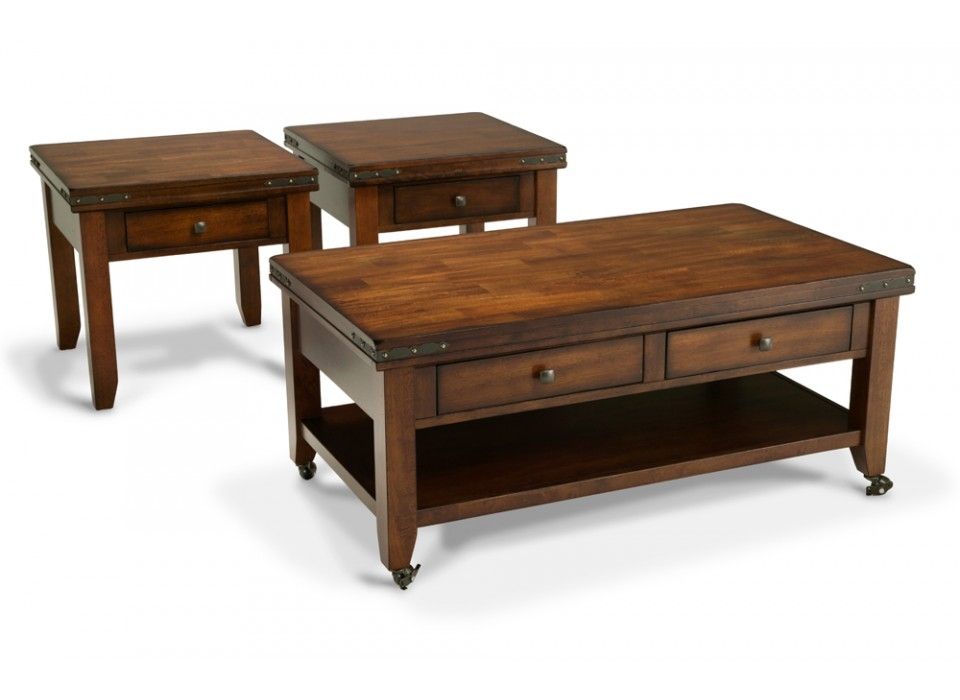 cherry living room table sets