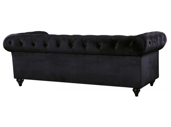 Chesterfield Velvet Sofa In Black 662bl S Properly With Regard To Black Velvet Sofas (View 9 of 20)