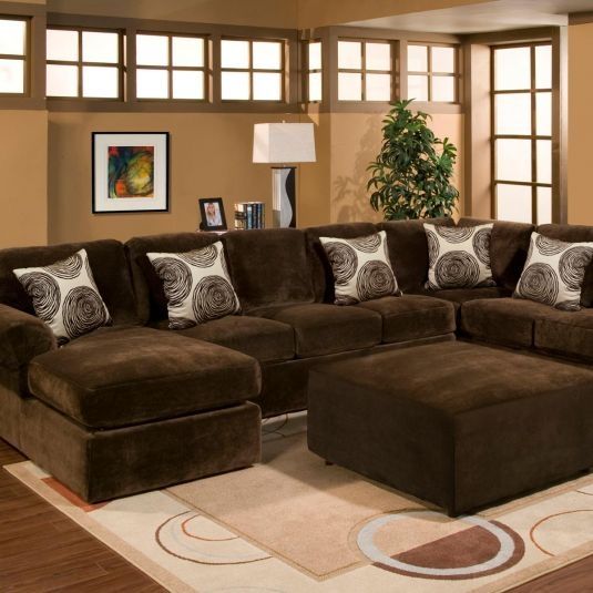 Chocolate Brown Sectional Sofa Large Brown Sectional Effectively For Champion Sectional Sofa (View 17 of 20)