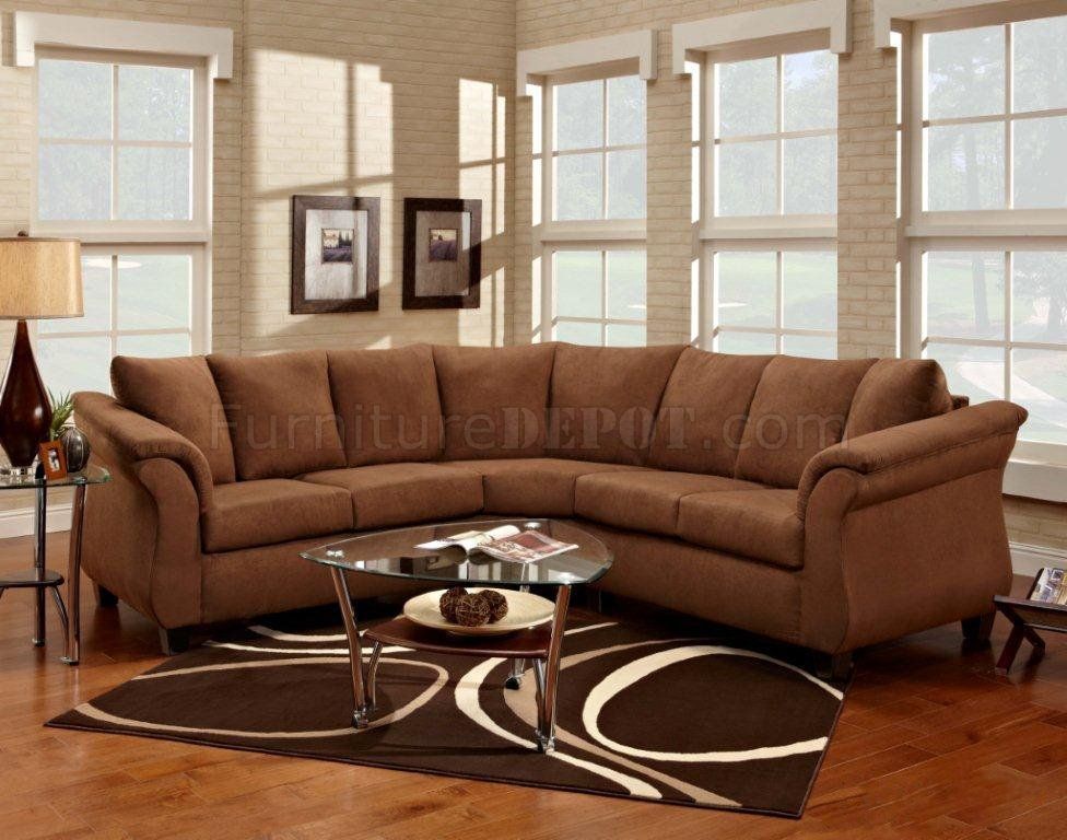 Chocolate Fabric Modern Elegant Sectional Sofa Effectively Regarding Elegant Sectional Sofas (Photo 3 of 20)