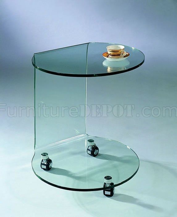 Clear Glass Artistic Portable Coffee Table Wcasters Good Within Glass Coffee Tables With Casters (View 13 of 20)