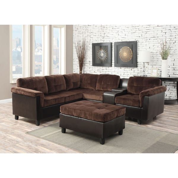 Cleavon Reversible Sectional Sofa In Chocolate Champion Free Nicely With Regard To Champion Sectional Sofa (View 11 of 20)