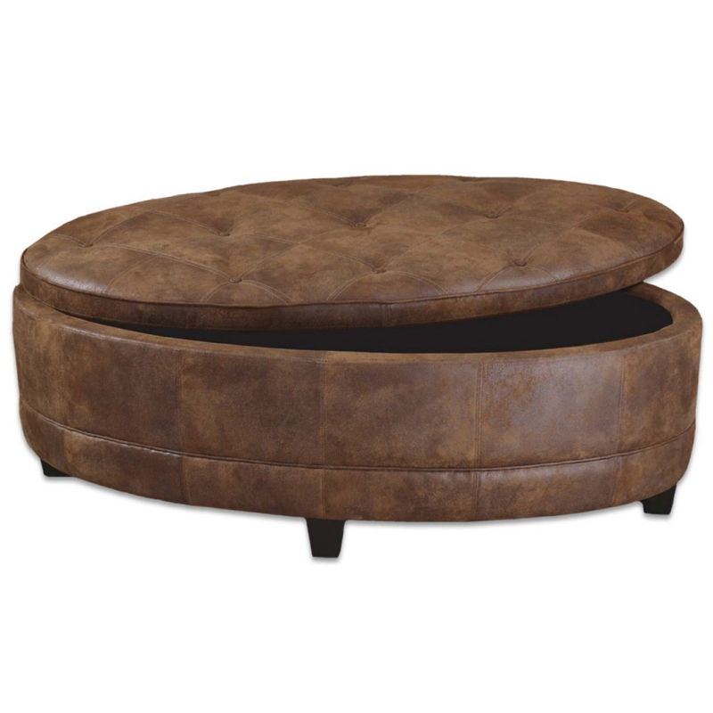 Coffee Tables With Storage Xl Large Oval Storage Ottoman Coffee Properly In Brown Leather Ottoman Coffee Tables With Storages (View 12 of 20)