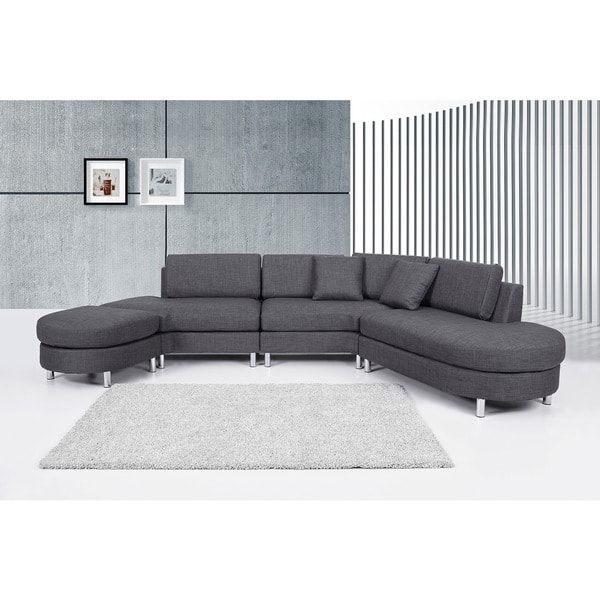 Copenhagen Contemporary Italian Design Grey Fabric Sectional Sofa Certainly Throughout Fabric Sectional Sofa (View 4 of 20)