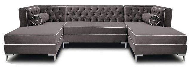 Decenni Tobias 10 Foot Double Chaise U Shape Tufted Sectional Effectively Within 10 Foot Sectional Sofa (Photo 1 of 20)