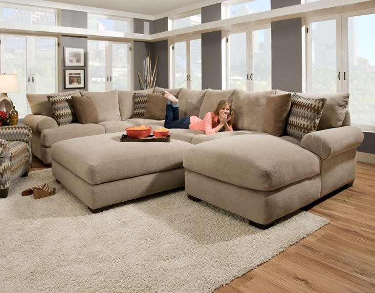 Deep Seated Sectional Couches Baccarat 3 Pc Sectional Product No Certainly Regarding Corinthian Sectional Sofas (View 8 of 20)