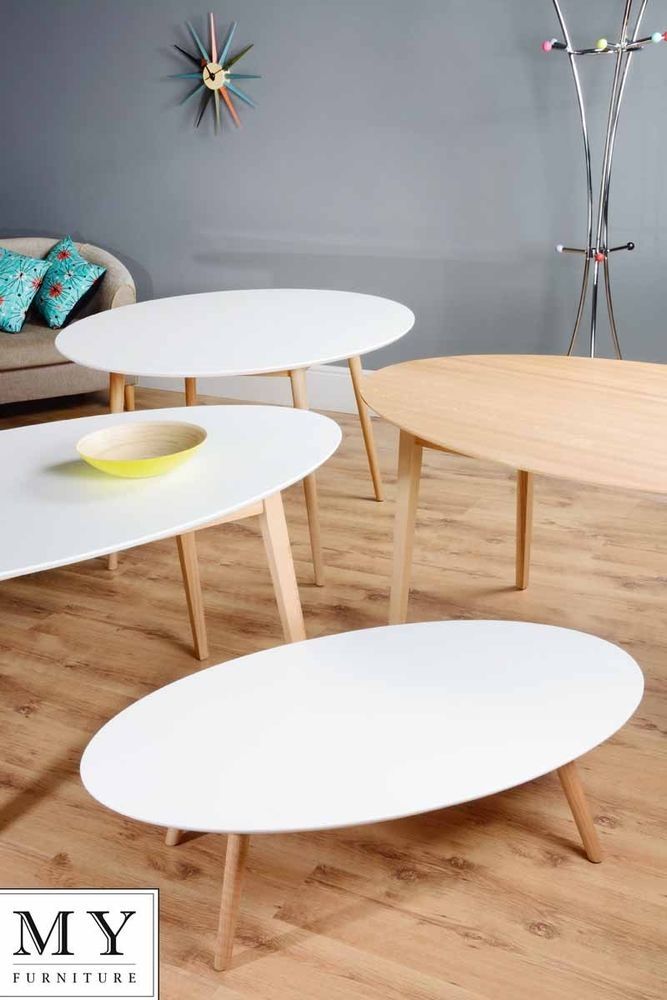 Details About Tretton Retro Solid Oak Or Lacquered White Round Nicely For Retro White Coffee Tables (View 5 of 20)