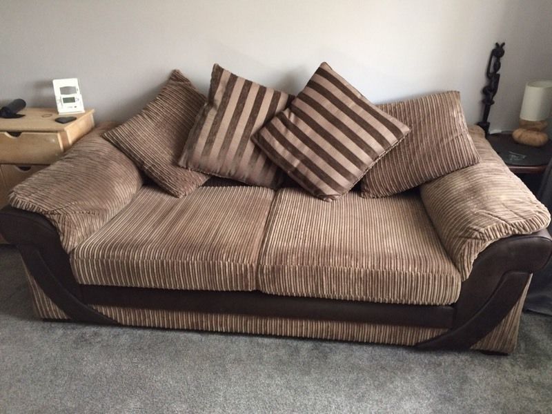 Dfs Destiny Large 4 Seater Sofa Brown Corduroy Excellent Condition Effectively Within Large 4 Seater Sofas (View 10 of 20)