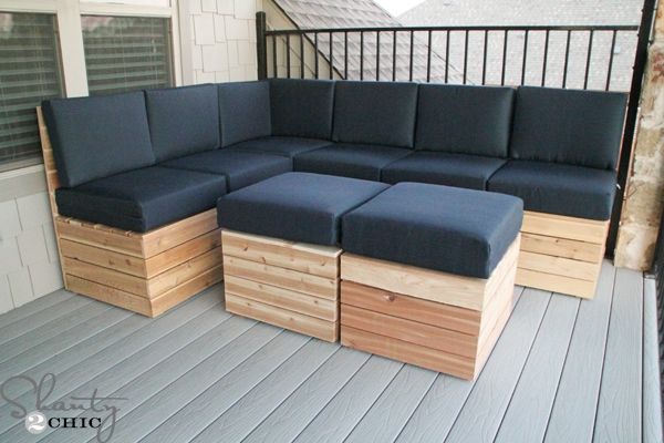 Diy Modular Outdoor Seating Shanty 2 Chic Nicely Pertaining To Diy Sectional Sofa Plans (View 13 of 20)